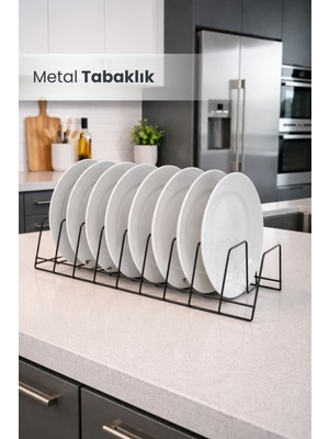 Orvila 10 Bölmeli Metal Siyah Tabaklık Rafı Tezgah Üstü Dolap Içi Düzenleyici Tabaklık