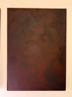Viveca “Mars” 70 x 50 cm El Yapımı Minimal Bordo Renkli Soyut Tablo – Ahşap Çerçeveli
