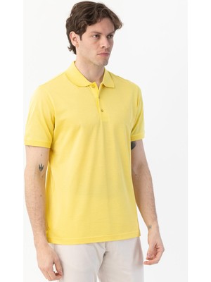 Sabri Özel Giotelli Erkek Sarı Normal Kesim Regular Fit %100 Pamuk Pike Polo Yaka Tişört