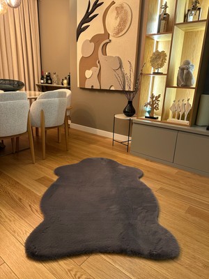 Doğuş Peluş Halı Ultra Soft Gri Yumuşak Dokulu Peluş Halı Tek Kafa Post