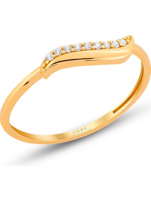 ÇGK KUYUMCULUK Taşlı Model Çıtır Altın Yüzük ÇGKY0097