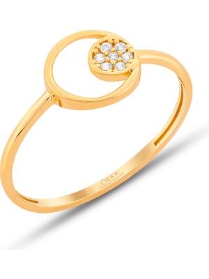 ÇGK KUYUMCULUK Taşlı Model Çıtır Altın Yüzük ÇGKY0100