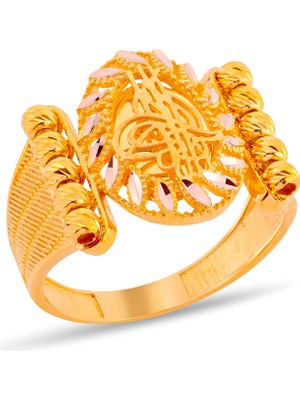 ÇGK KUYUMCULUK Kalemli Model Tuğra Altın Yüzük ÇGKY0096