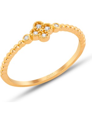 ÇGK KUYUMCULUK Taşlı Model Çıtır Altın Yüzük ÇGKY0103