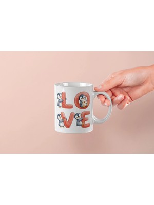 Mithor Shop Penguen – Love Yazılı Sevgililer Günü Özel Tasarım Kupa