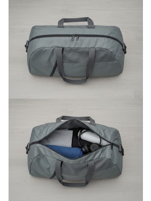 Büyük Boy Gri Önü Cepli Ayarlanabilir Omuz Askılı El Seyahat Spor ÇANTASI-00831