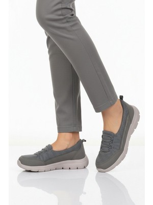 Walkway Füme Fileli Hafif Esnek Kadın Günlük Yürüyüş ve Spor Ayakkabı BST-1009 G