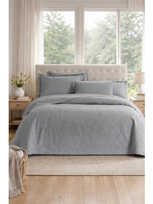 Özdilek Jakar Lux Çift Kişilik Pike Takımı - Gri