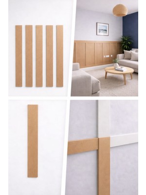 Ay Işığı Store Iskandinav Duvar Çıtası 10'lu Set