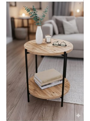 Teknor Asya Dekoratif Yan Sehpa Zigon Sehpa Mobilya Iki Katlı