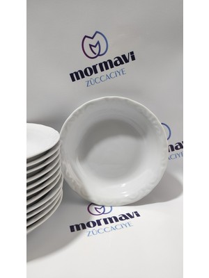 UltraMint 12'li Porselen Anadolu Beyazı 16 cm Çukur Yemek Tabakları Seti