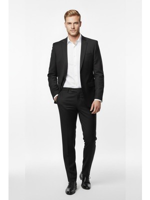 Uki Siyah Slim Fit 6 Drop Takım Elbise