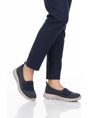 Walkway Lacivert Fileli Hafif Esnek Kadın Günlük Yürüyüş ve Spor Ayakkabı BST-1009 G