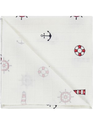 Civil Baby Çapa Baskılı Müslin 75*75 Battaniye - Ekru Standart