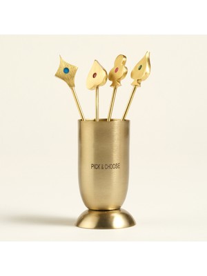 UltraMint Şık Altın Çelik Kokteyl Çubukları 5X5X13 Cm, Zarif ve Kullanışlı Set