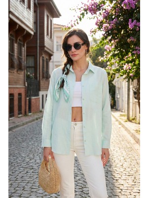 Lela Pamuklu Regular Fit Cepli Gömlek Kadın Gömlek CF25S16992