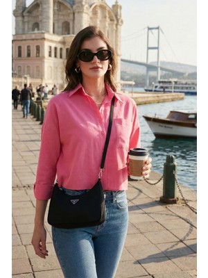 Lela Pamuk ve Keten Karışımlı Regular Fit Önü Kısa Arkası Uzun Gömlek Bayan Gömlek 6772867