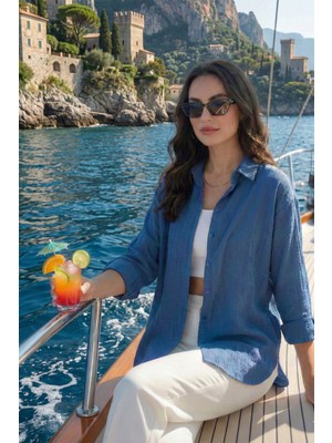 Lela Regular Fit Uzun Kollu Dokulu Gömlek Bayan Gömlek 6772799