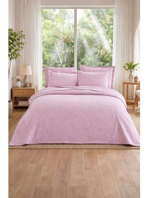 Özdilek Jakar Lux Çift Kişilik Pike Takımı - Pembe