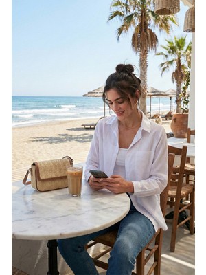 Lela Pamuklu Regular Fit Cepli Gömlek Kadın Gömlek CF25S16992