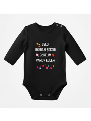 Venüs Dijital Geldi Bayram Şekeri Görelim Pamuk Elleri Yazılı Bayramlık Bebek Body Zıbın