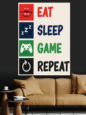 Karizma Tablo Yemek Uyu Oyun Tekrar Et Dekoratif Kanvas - Mdf Ahşap Tablo