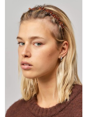 New Obsessions 2 Adet Kahverengi Saç Bükücü ve Geçmeli Taç