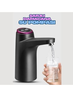 Uni Zer Akıllı Damacana Su Pompası USB Şarjlı Dijital Ekranlı Damlatmayan Ev Ofis Damacana Pompa Cihazı