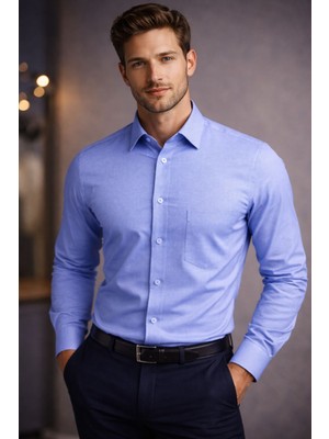 Colvis Man Colvıs Man Klasik Oxford Takım Elbiselik Ofislik  Hediye Kutulu Kolay Ütülenebilir Erkek Gömlek