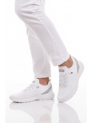 Walkway Beyaz Fileli Hafif Esnek Bağcıklı Erkek Spor Ayakkabı BST-646 M