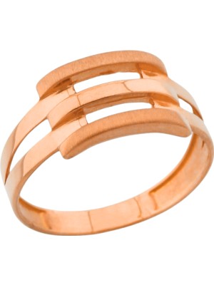 Hakan Mücevherat Üç Sıra Kaburga Model 14 Ayar Rose Altın Yüzük