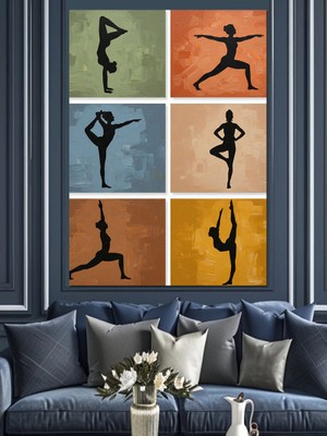 Karizma Tablo Yoga Yapan Kadın Dekoratif Kanvas - Mdf Ahşap Tablo