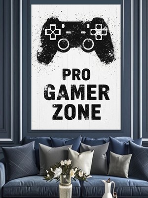 Artmeg Pro Gamer Bölgesi Joystick Dekoratif Kanvas - Mdf Ahşap Tablo