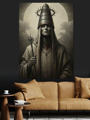 Karizma Tablo Eski Kral Heykeli Posteri Dekoratif Kanvas - Mdf Ahşap Tablo