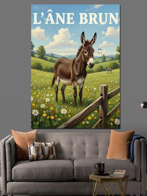 Tablomega Eşek Koşu Retro Eskitme Afiş Dekoratif Kanvas - Mdf Ahşap Tablo