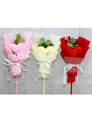 Kafkas Store I-Tdr El Örgüsü Kalp Çiçeği Buketi ALK4968