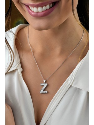 Prof. Nari 925 Ayar Gümüş Harf Kolye