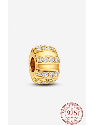 Poseidons Jewellery Gold Renk Taşlar ve Mine Klips Charm