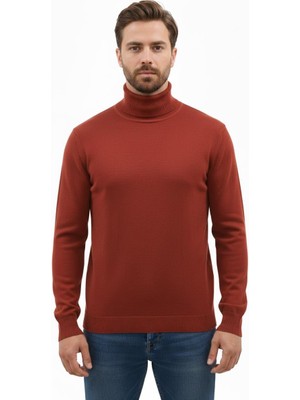 Uki Kiremit Yarım Balıkçı Triko Kazak