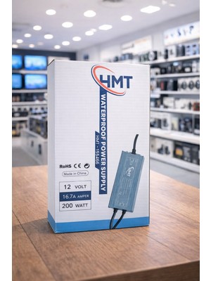 UMD 12V 16.7A Dış Mekan Adaptörü | Yağmur Korumalı Güç Kaynağı | LED ve Kamera Uyumlu