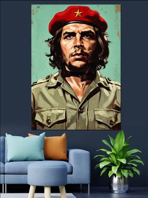 Artmeg Che Guevara Portre Resim Dekoratif Kanvas - Mdf Ahşap Tablo
