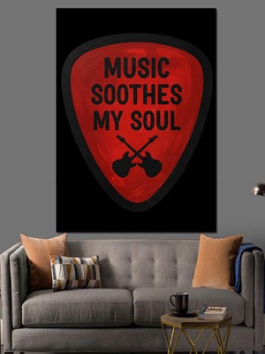 Artmeg Müzik Ruhumu Iyileştirir Dekoratif Kanvas - Mdf Ahşap Tablo