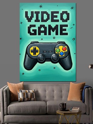 Artmeg Video Oyun Kumandası Posteri Dekoratif Kanvas - Mdf Ahşap Tablo