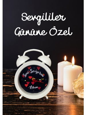 Sevgililer Gününe Özel Hediyelik Alarm Çalar Masa Saati