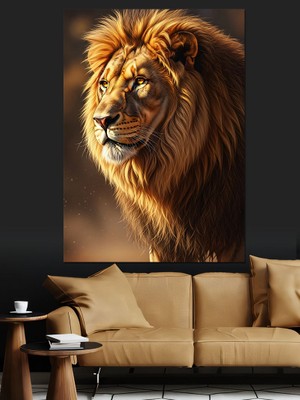 Karizma Tablo Karizmatik Aslan Dekoratif Kanvas - Mdf Ahşap Tablo
