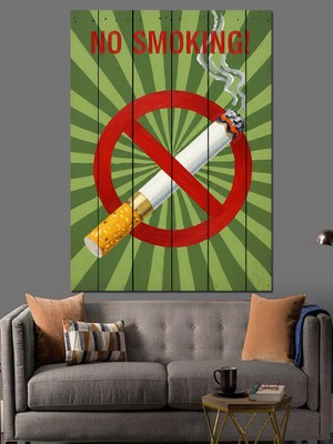 Karizma Tablo Sigara Yasak Hareketi Sembolü Kırmızı Dekoratif Kanvas - Mdf Ahşap Tablo
