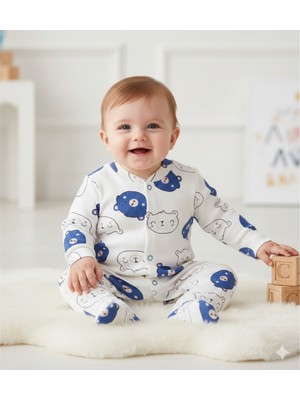 Bebek Tulumu Mevsimlik 3-6 Ay %pamuklu Esnek Rahat Terleme Yapmaz