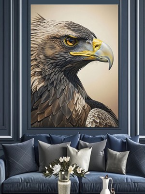 Tablomega Kartal Başlı Kartal Kuşu Portresi Dekoratif Kanvas - Mdf Ahşap Tablo