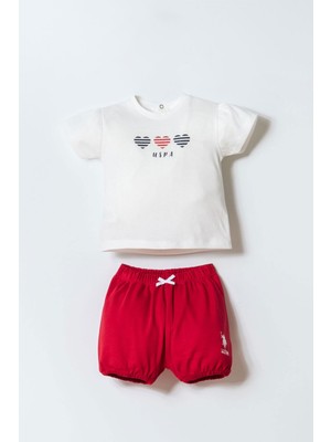 U.s. Polo Assn. Kız Bebek Şort T-Shırt Takım  USB2971 26Y