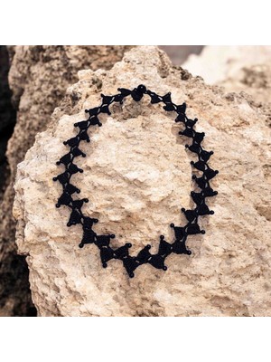 Lal Dizayn Örgü Kolye - El Yapımı - Bohem Kadın Aksesuar